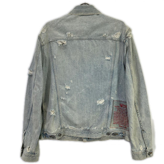 DIESEL Distressed Indigo Denim Jacket Size L