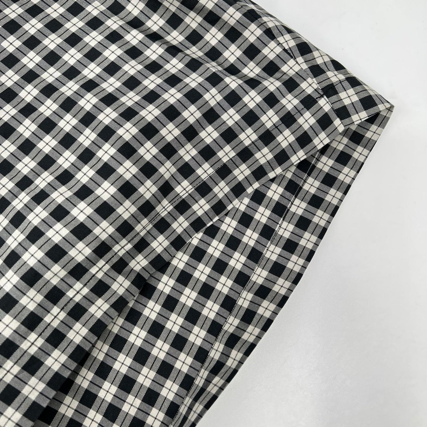 BALENCIAGA Check Bow Tie Long Sleeve Shirt x White Size 32