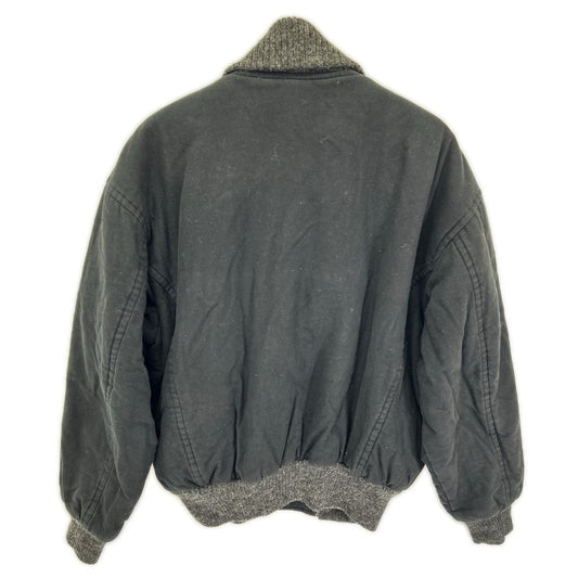 ISSEY MIYAKE 80s Brush Tag Bomber Jacket Black