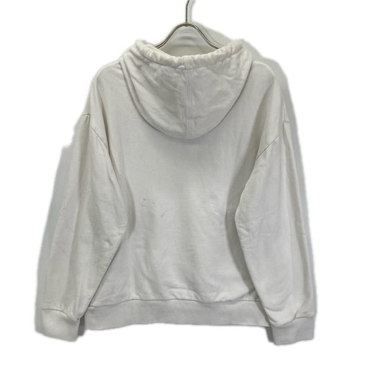 MONCLER White Cotton Front Logo Hoodie Size L