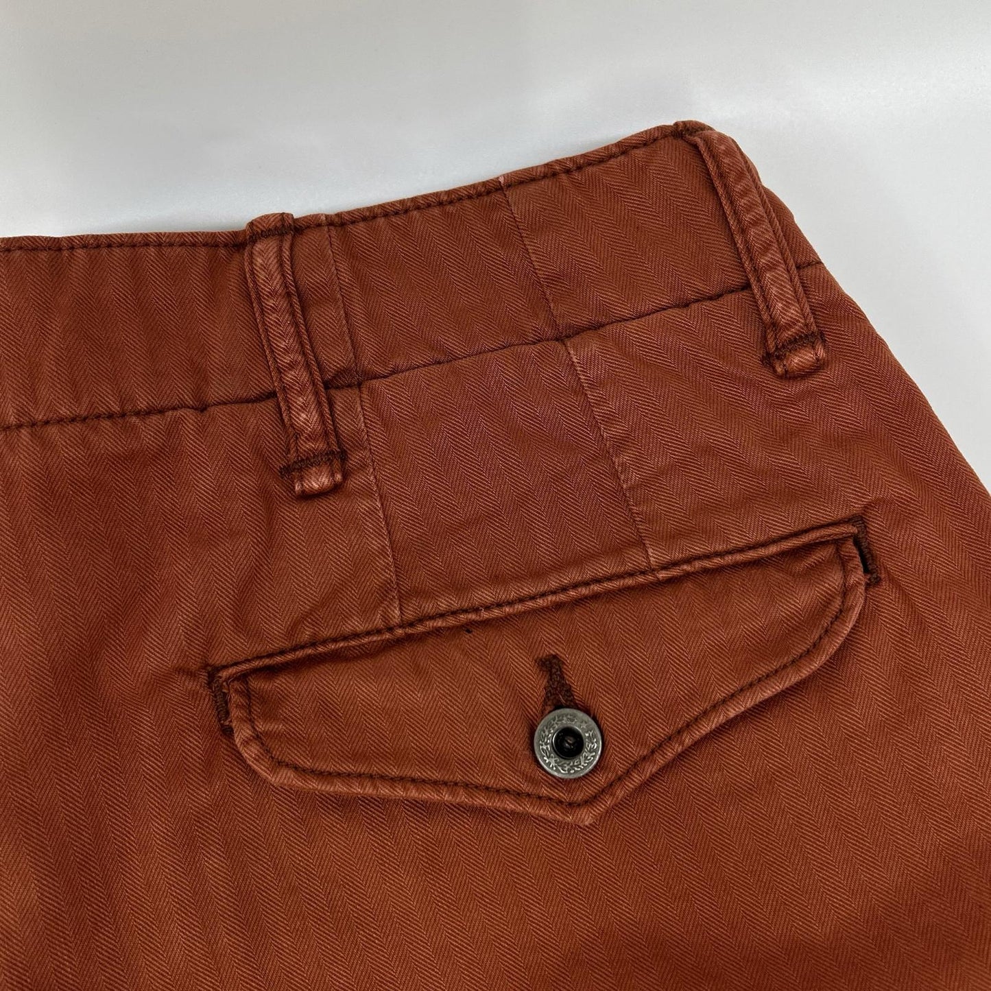 RRL 24SS Red Cotton Button Fly Shorts Size 28
