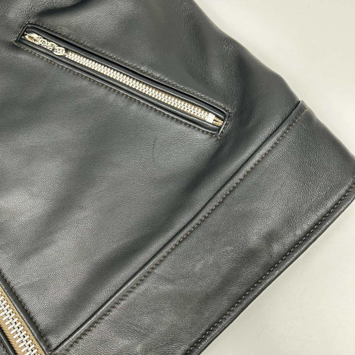 schott Cafe Racer Single Rider Leather Jacket Black Size M