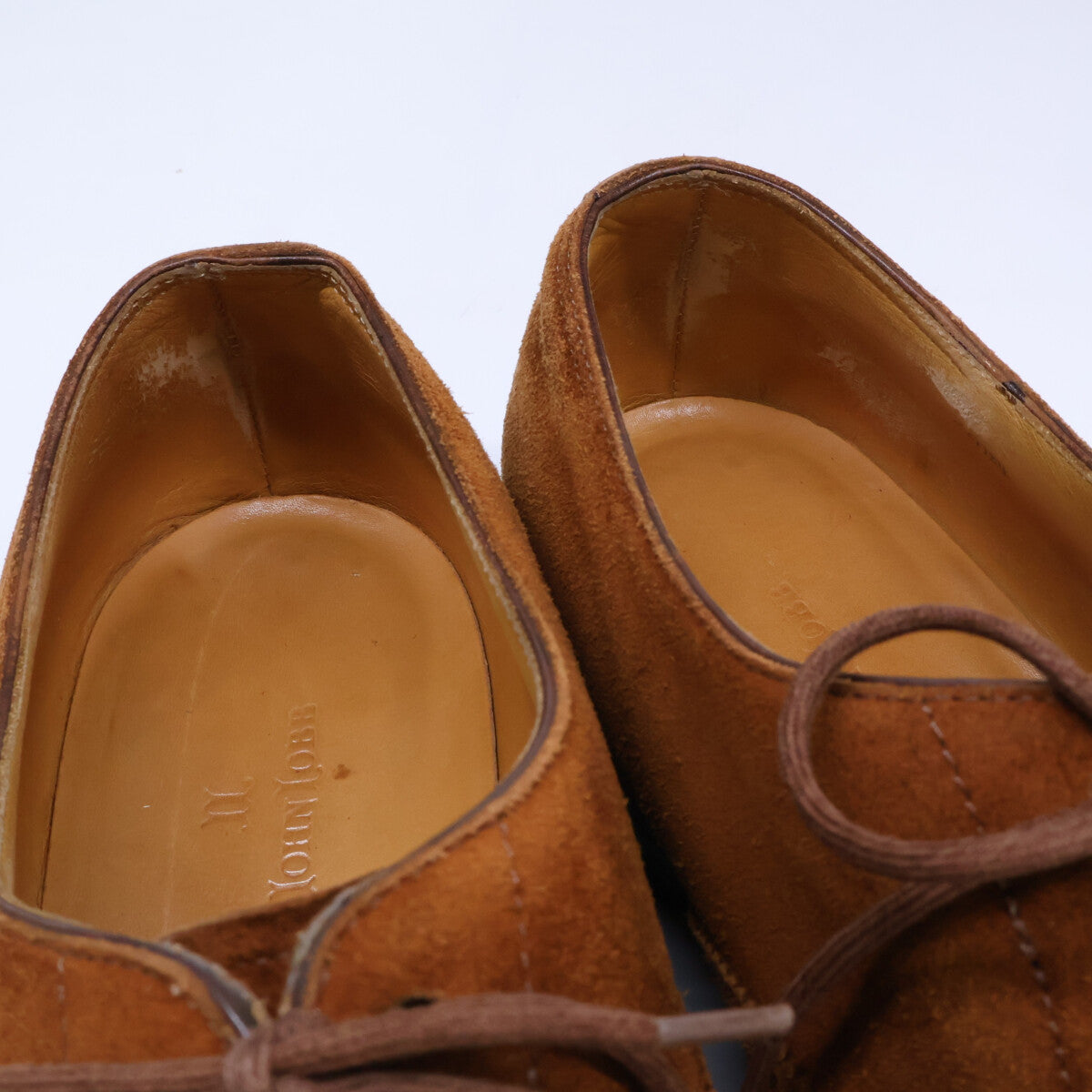 JOHNLOBB Avon Suede Punched Cap Toe Shoes Brown Size UK 8