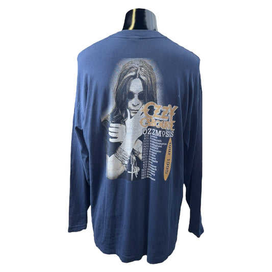Ozzy Osbourne 95 Ozzmosis Tour Long Sleeve T-Shirt Blue Size XL