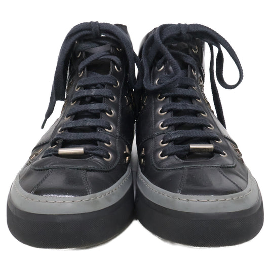 JIMMY CHOO Star Studded Leather Sneakers Black Size EU 40