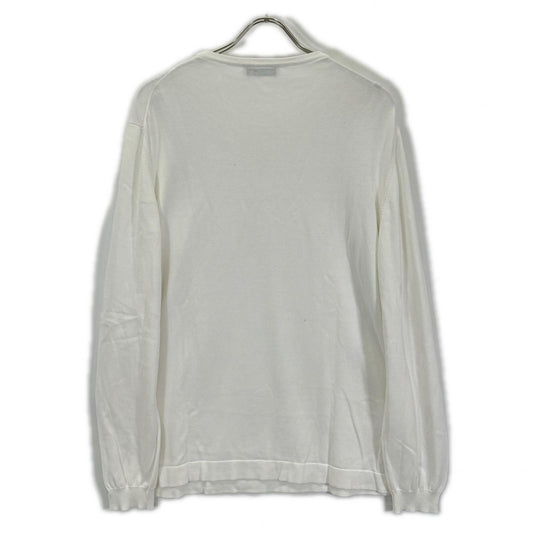 GRAN SASSO 12G Soft Cotton Crewneck Knit White Size 54