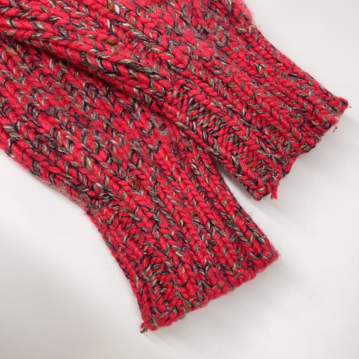 HERMES 90s-00s Cashmere Low Gauge High Neck Knit Red Size L