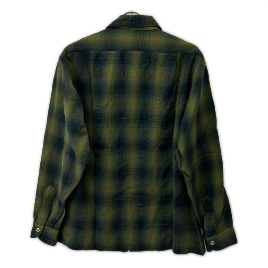 PENDLETON 60s Ombre Check Wool Long Sleeve Shirt Size L