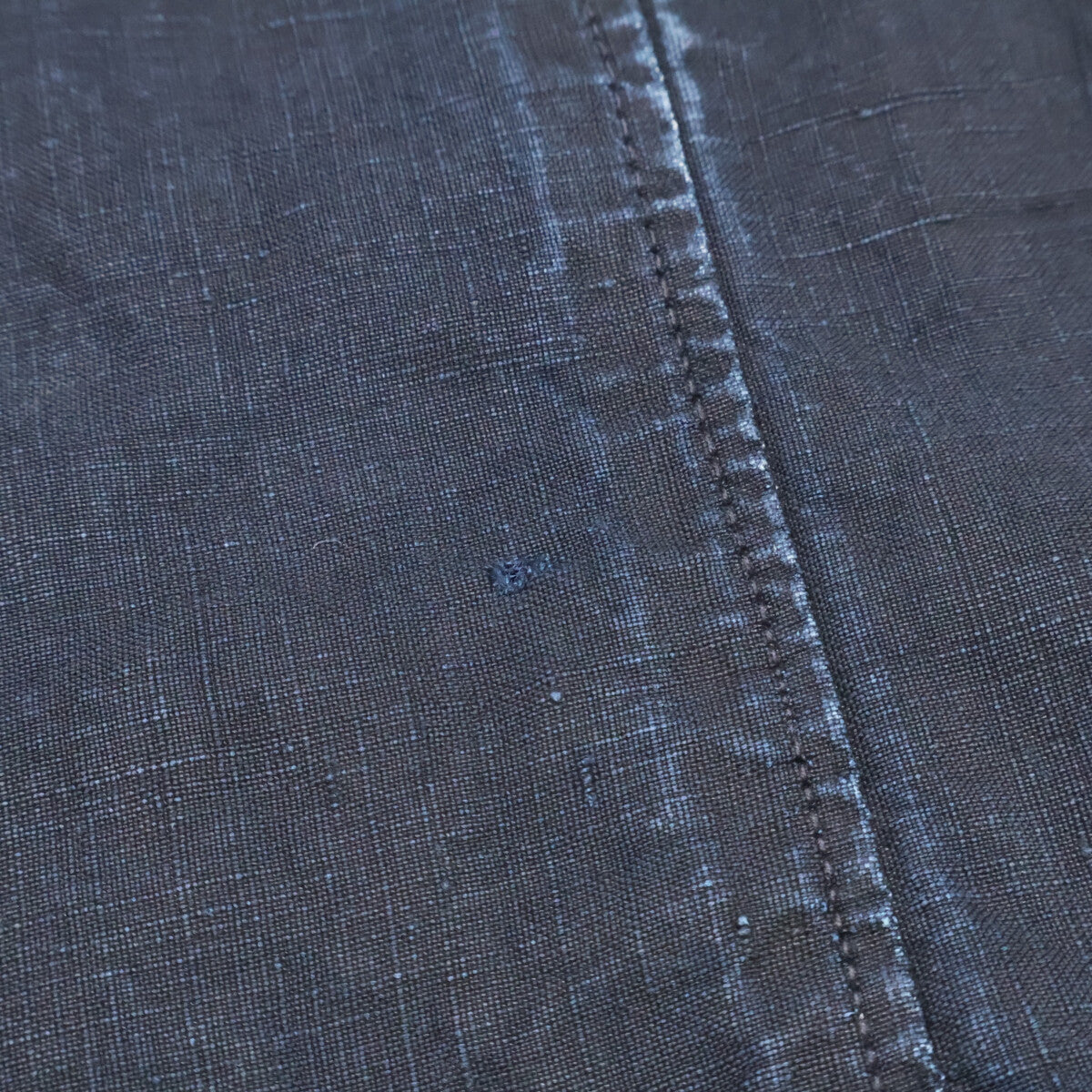 VINTAGE Antique French Indigo Linen Work Shirt