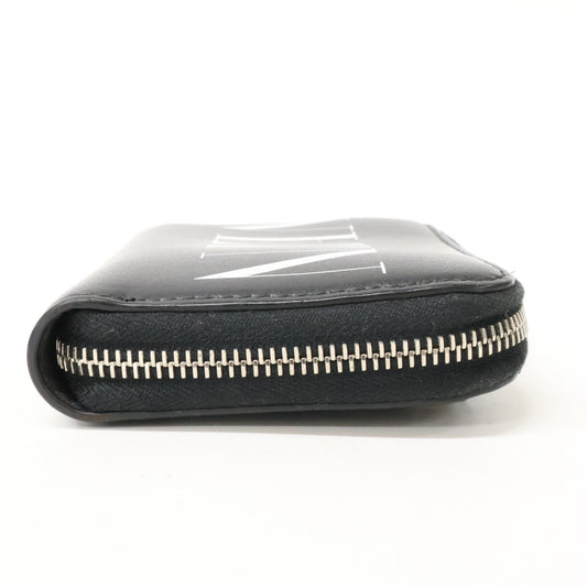 VALENTINO VLTN Fluo Neckholder Leather Wallet Size ONE Black