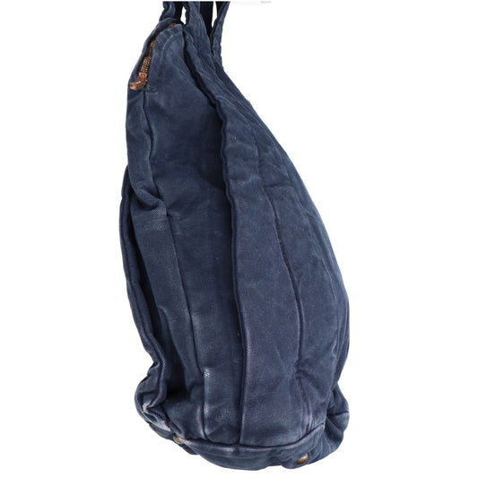 KAPITAL Vintage Processed Canvas Tote Bag Navy