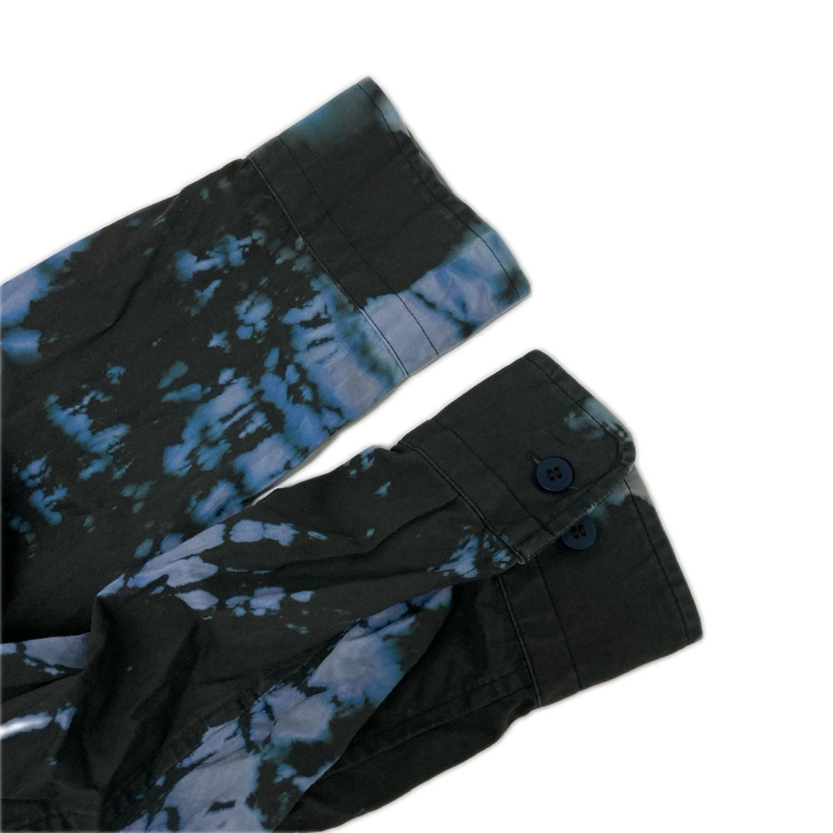ISSEY MIYAKE MEN Black Blue Tie-Dye Pattern Shirt Size 3
