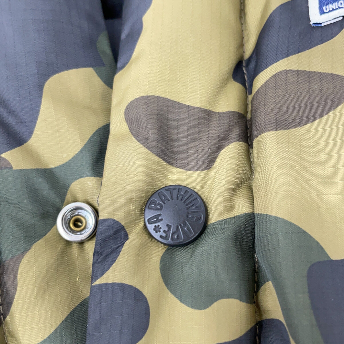 A BATHING APE APE Camo Reversible Down Vest Size S
