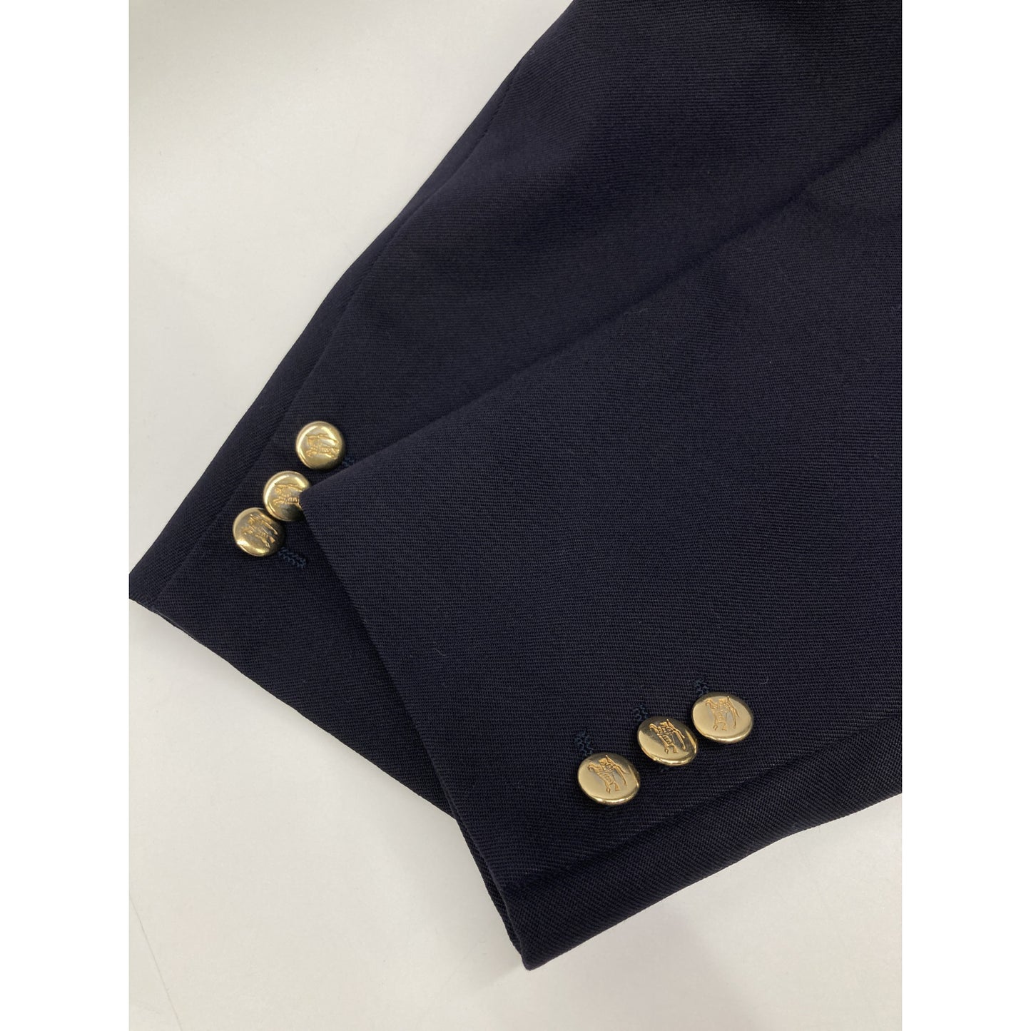 Burberry's Navy Gold Button 2B Wool Jacket Size S