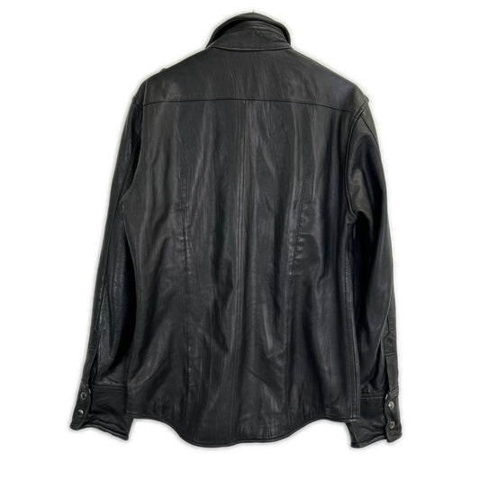 Burberry Black Label Lamb Leather Jacket Black Size L