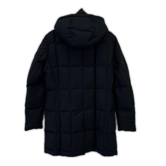 MOORER Navy Orione Hooded Wool Down Coat Size 46