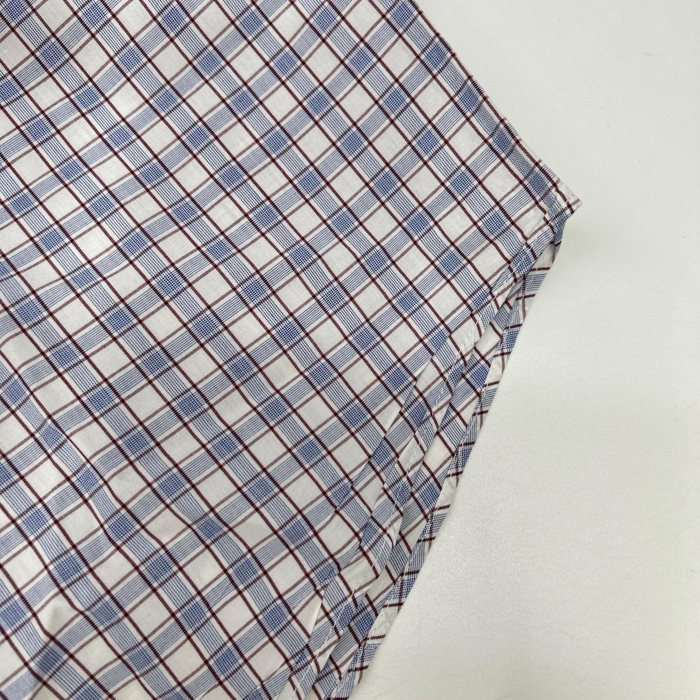 HERMES Wht/Blue/Prp Check Selier Button Long Sleeve Shirt Size 41/16