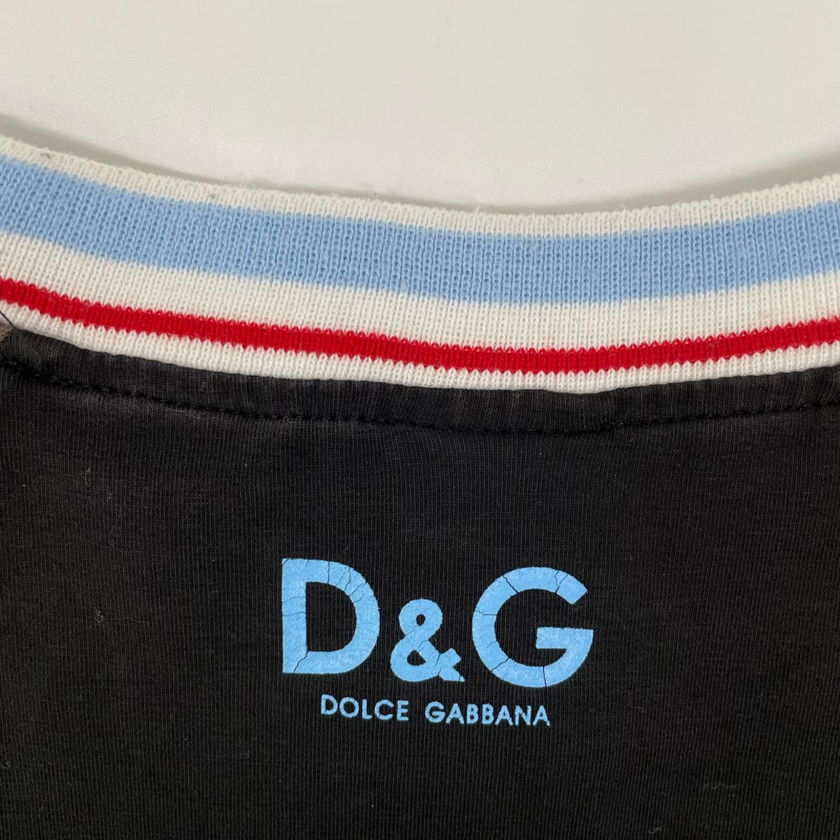 DOLCE&GABBANA Black Logo Print Raglan T-Shirt Size M