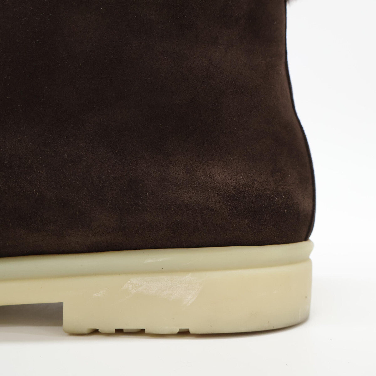 Loro Piana Mouton Leather Boa Chukka Dark Brown Boots Size EU 43
