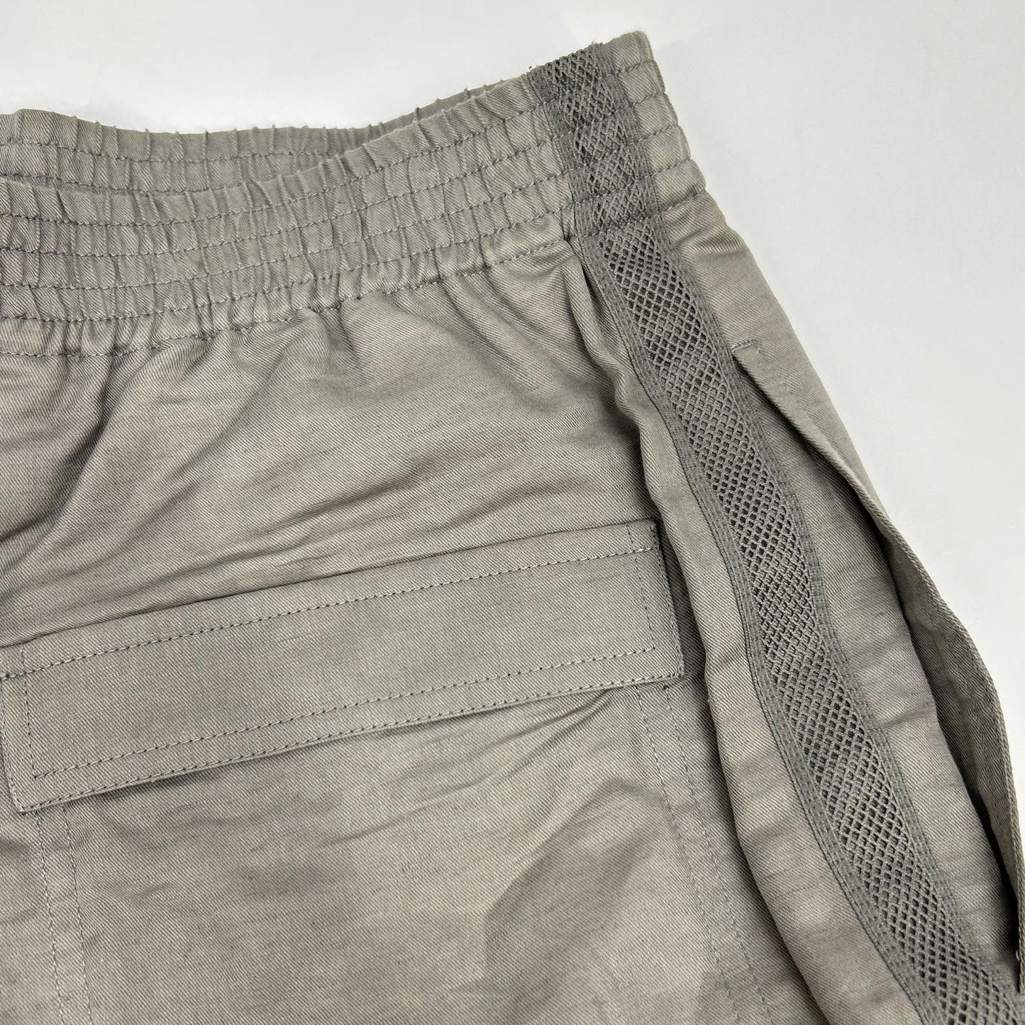 HERMES Gray Linen Blend Side Mesh Shorts Size 42