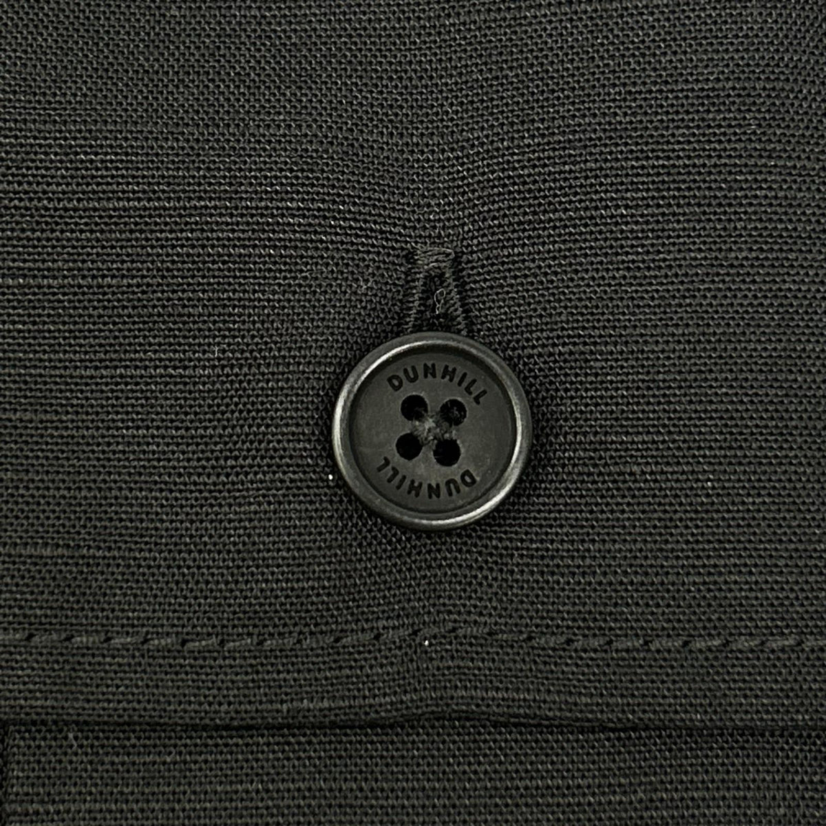 Dunhill Linen Blend Safari Shirt Black Size M
