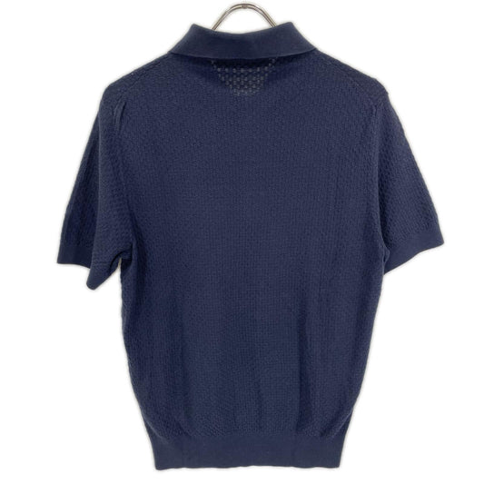 LOUIS VUITTON Cotton Silk Cashmere Knit Shirt Navy Size L
