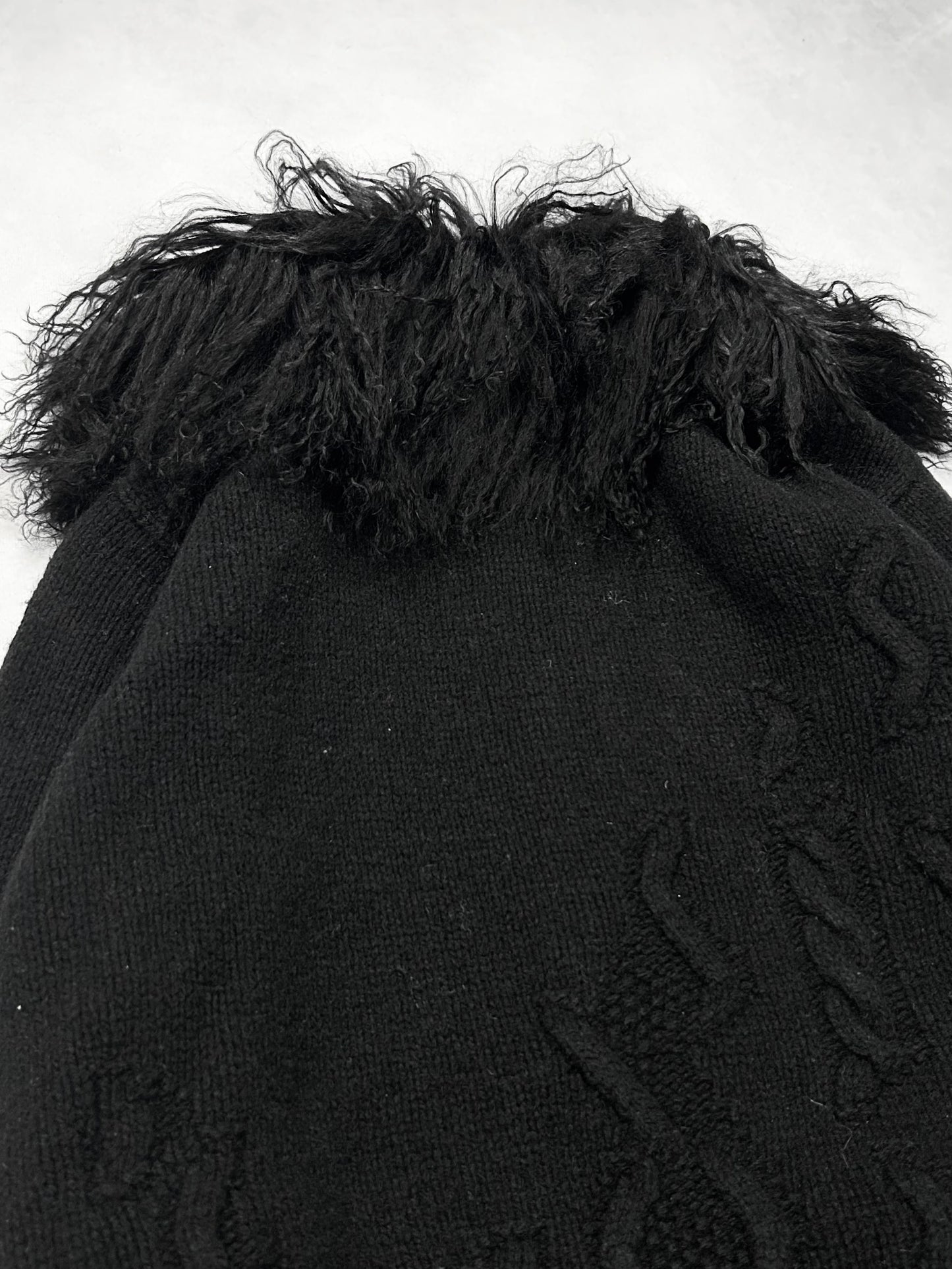 Jean Paul GAULTIER HOMME Fur Collar Zip Knit Size 50