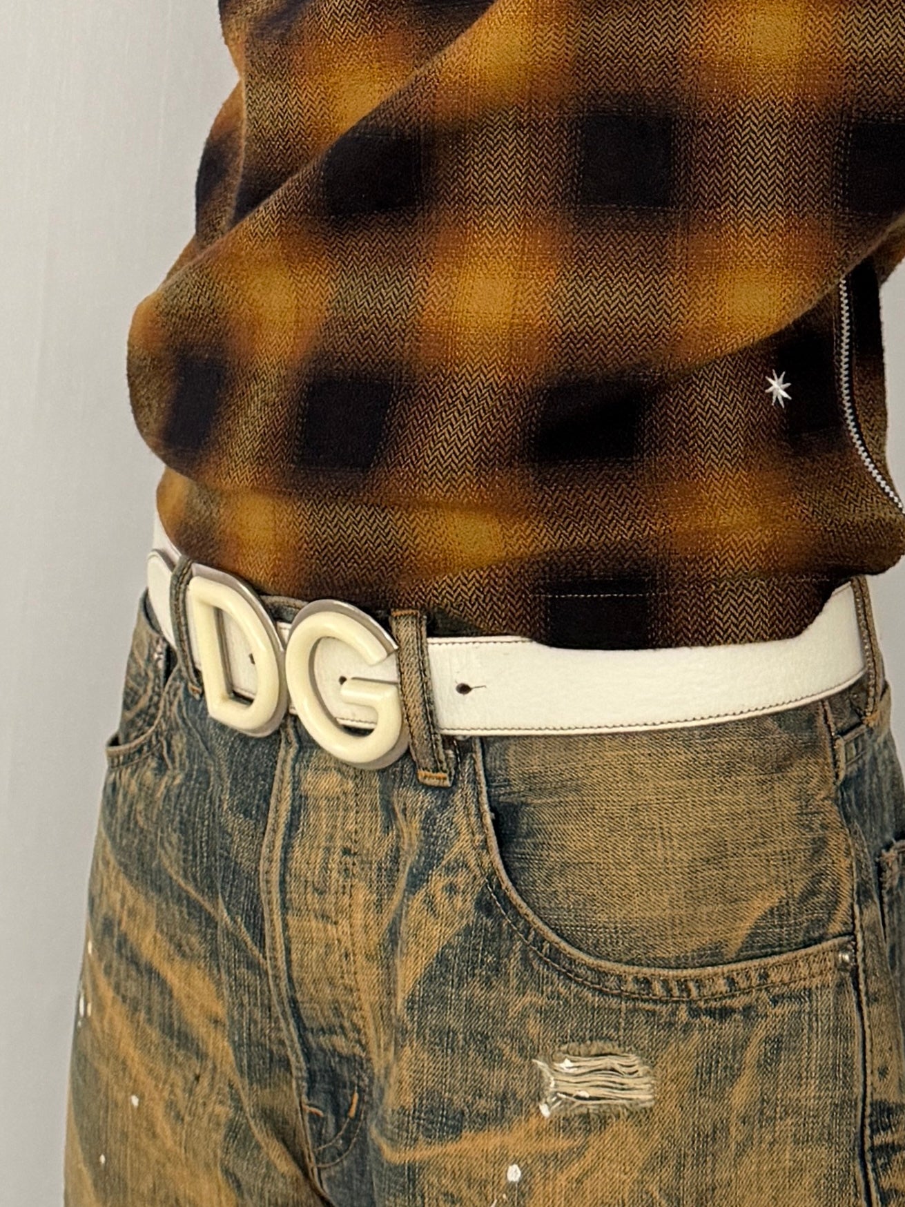 Dolce & Gabbana White Logo Belt