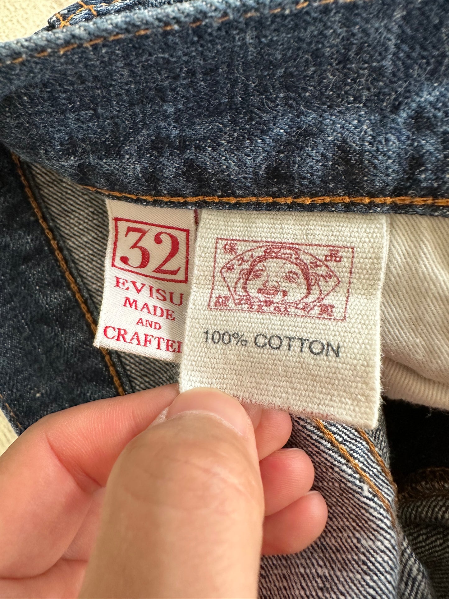 Vintage EVISU Bottoms - EVISU Multi Pocket Denim Pants Indigo Cotton 32 x 34 - Authentic Archive