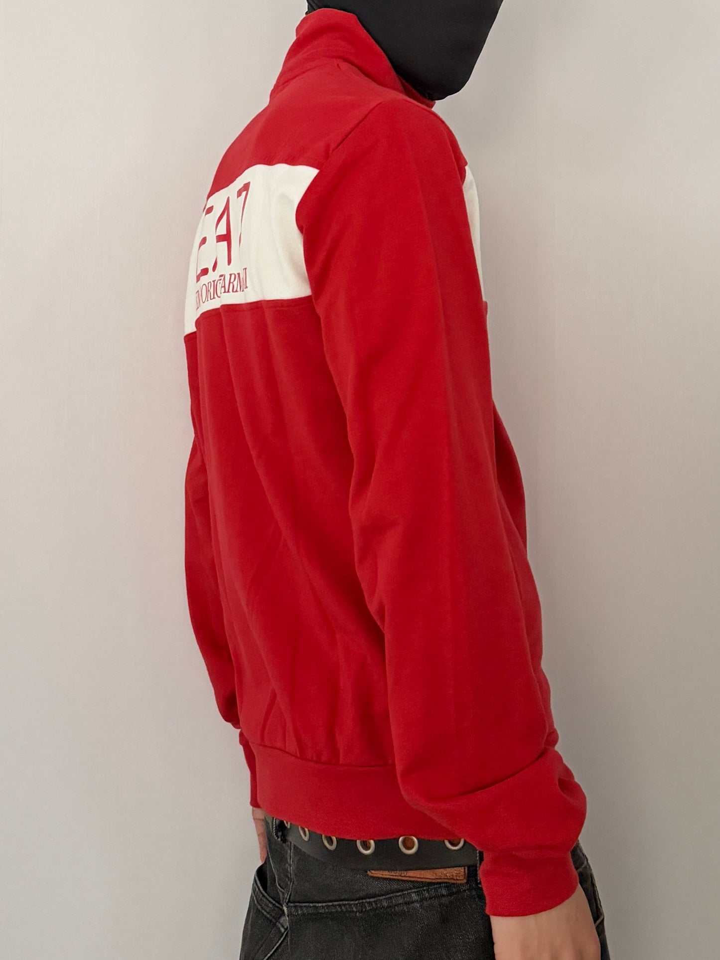 Emporio Armani Red Cotton Track Jacket Size S
