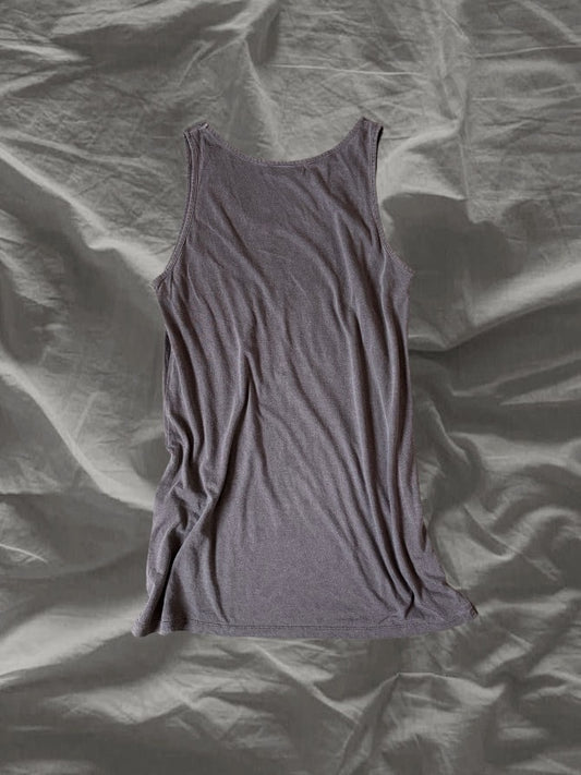 goa 00s Cotton Rayon Layered Tank Top Gray Size S