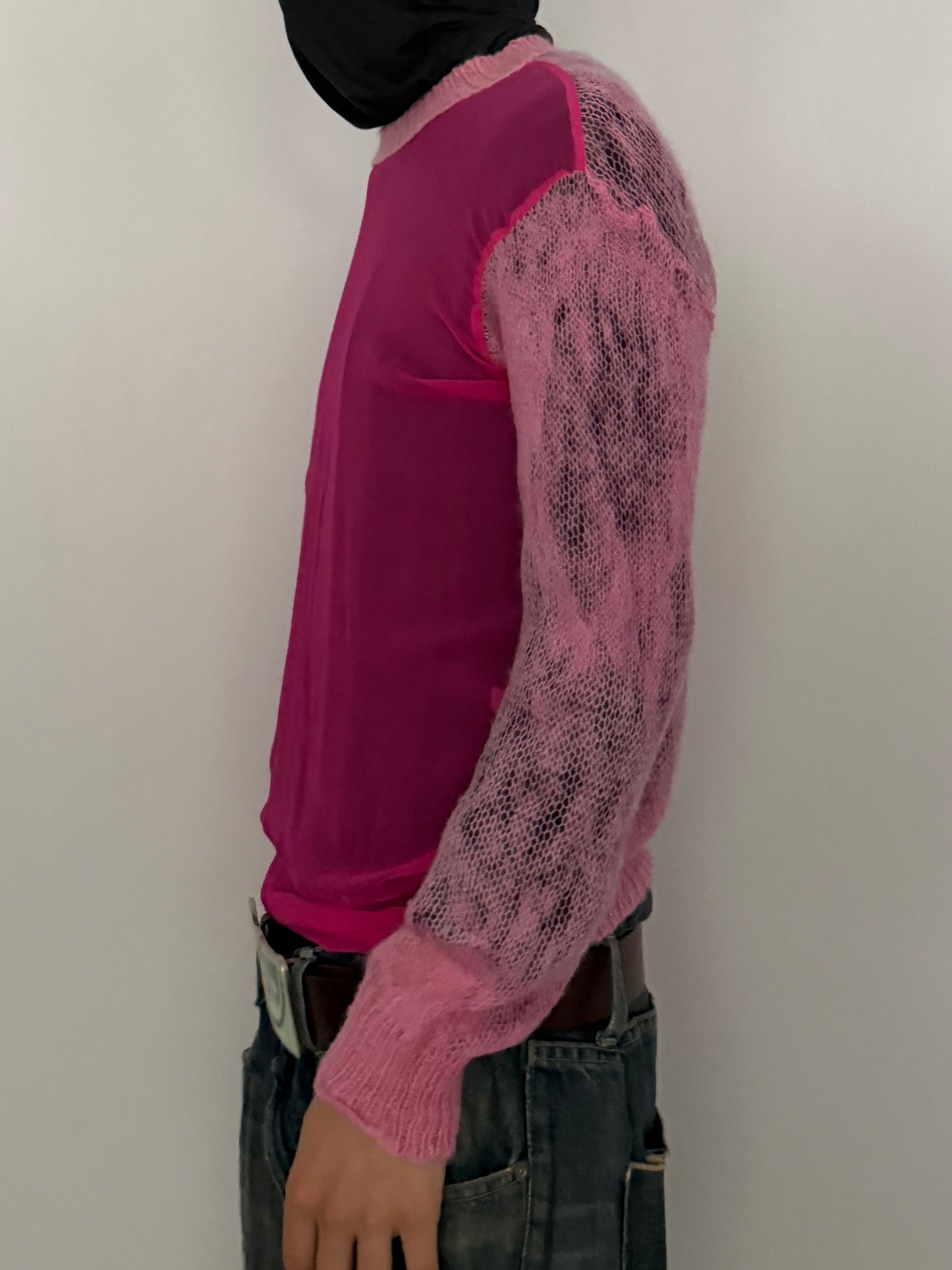 Comme des Garcons tricot Mixed Material Sleeve Shirt Size S