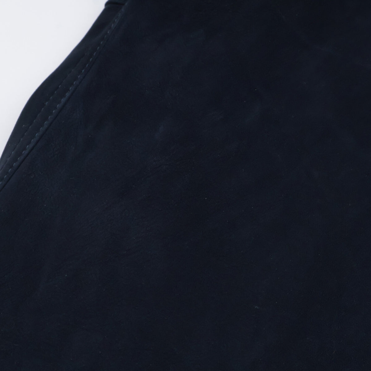 HERMES 80s Nubuck Suede Lambskin Silk Coat Navy Size 44