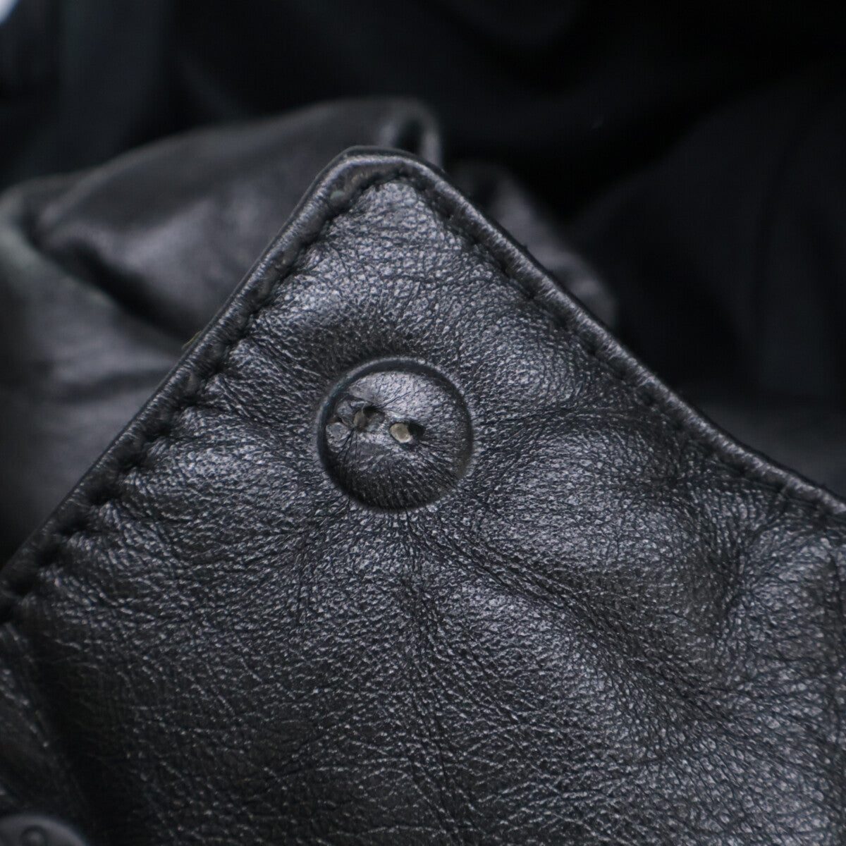 MONCLER Brown Tag Leather Hooded Down Jacket Black Size 0