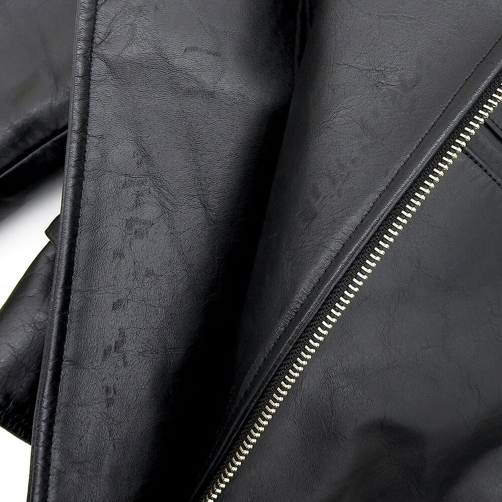 STILL BY HAND Cowhide Double Zip Single Rider Jacket Size 48