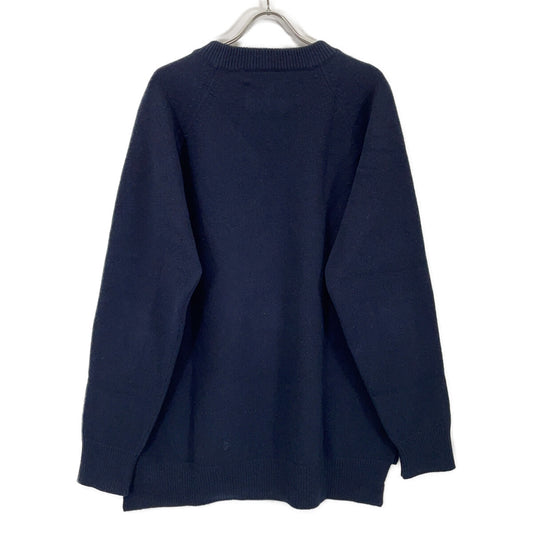JILSANDER 20AW Wool Side Slit Oversized Knit Navy Size 29