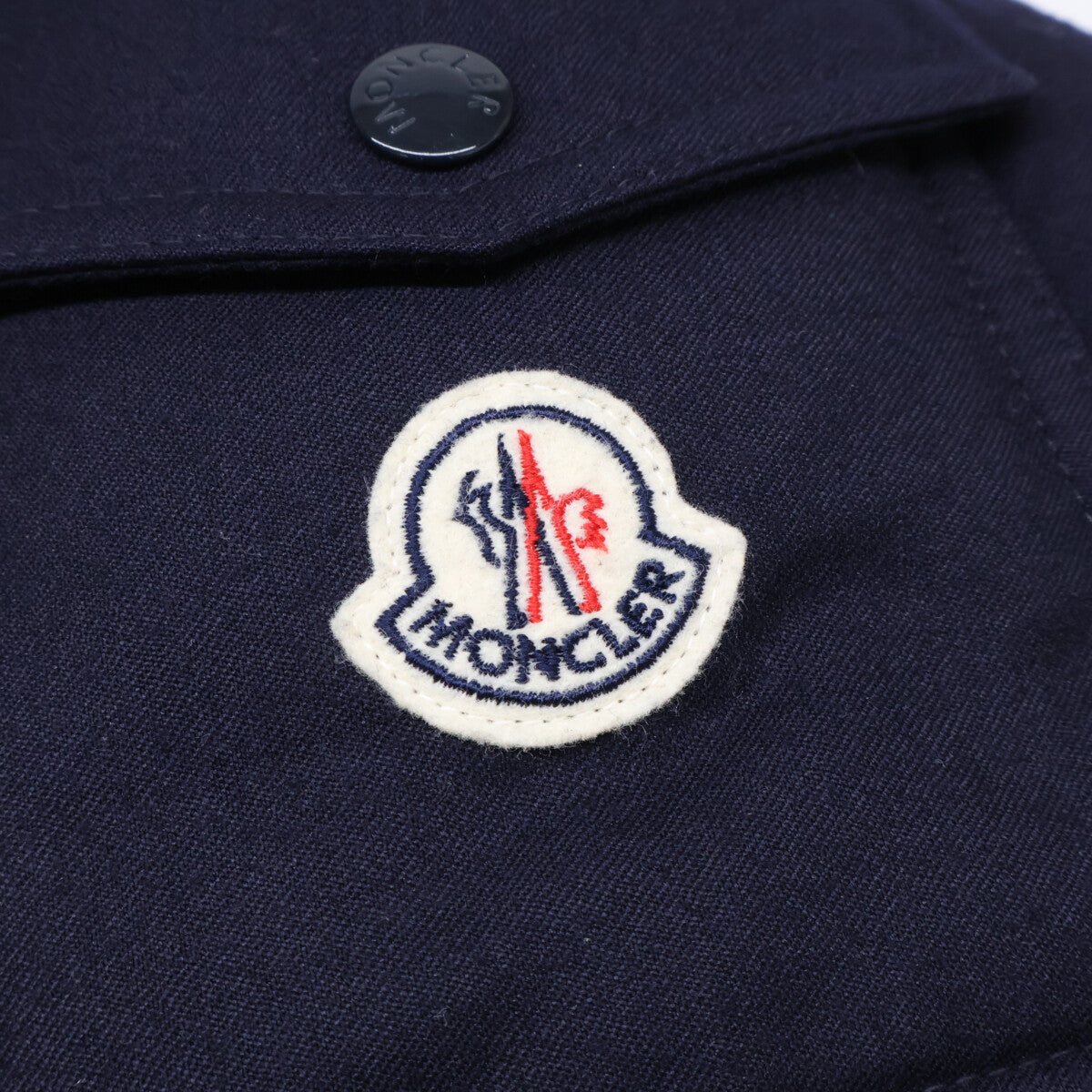 MONCLER MONTGENEVRE Wool Hooded Down Jacket Navy Blue Size 2