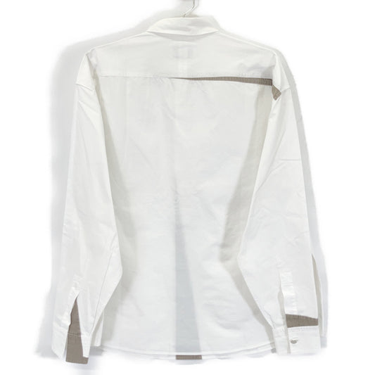 HERMES 21AW White Gray Cotton Oversized Shirt Size 40