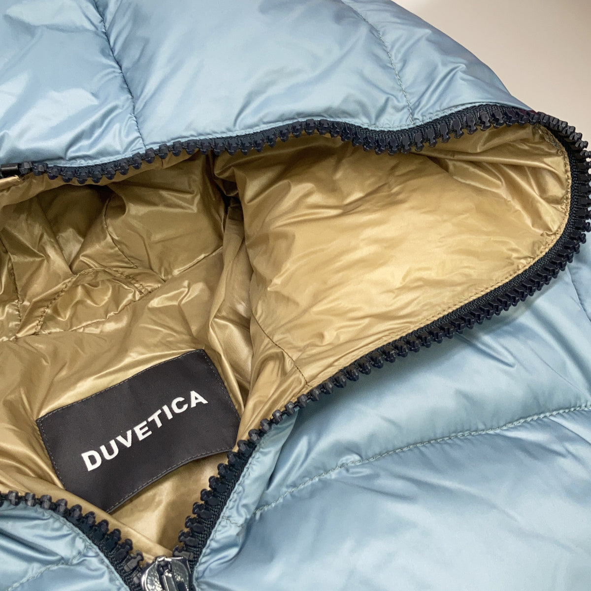 DUVETICA DYONS W-ZIP Hooded Down Jacket Light Blue Size 50