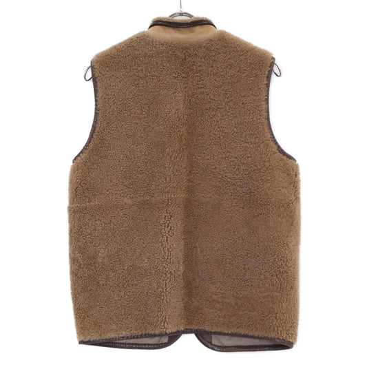EMMETI TYSON Lambskin Stand Collar Vest Brown Size S