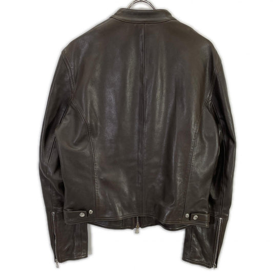 EMMETI JURI Lambskin Single Rider Jacket Brown Size 50