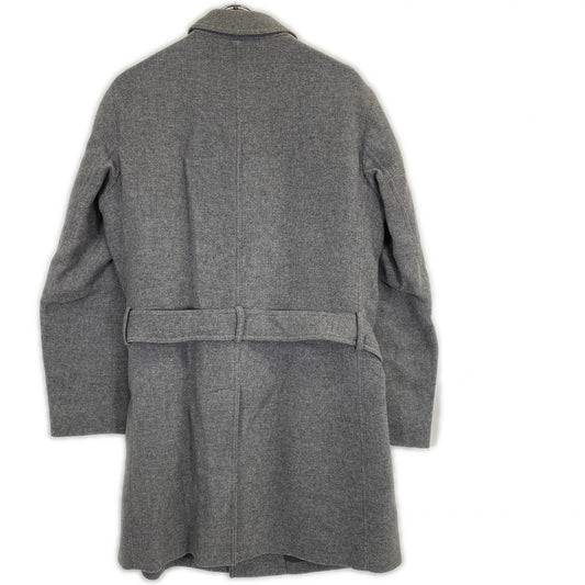 HERNO Gray Wool Nylon Fly-Front Stand Collar Coat Size 44