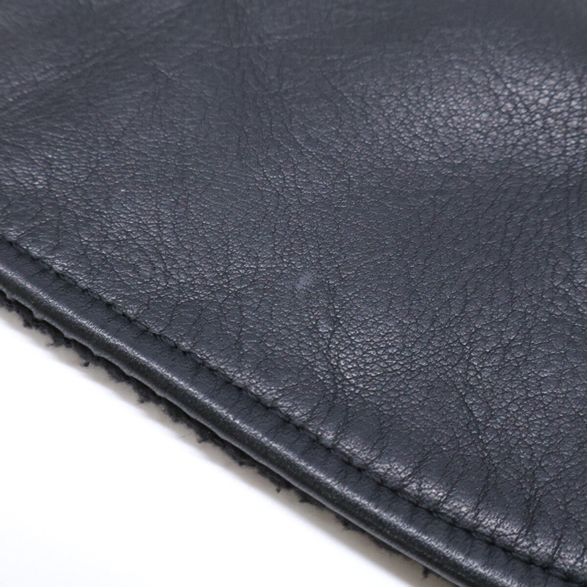 BIGTWIN Black Leather Logo Patch Neck Warmer Size ONE SIZE