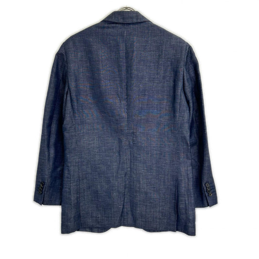 Belvest Wool Linen Side Vent 3B Blazer Navy Size 44