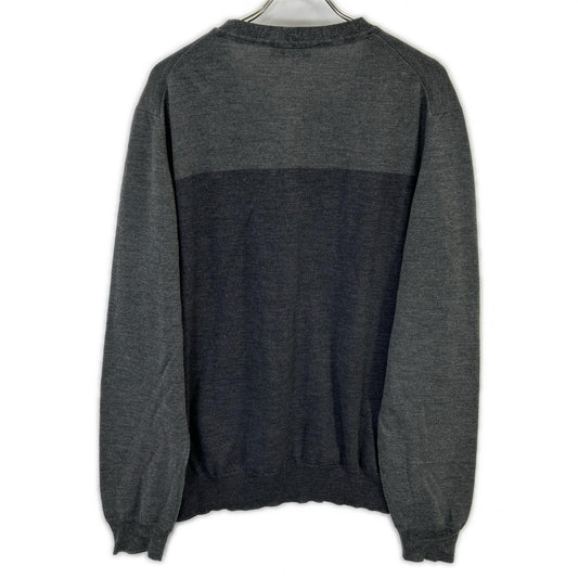 ETRO Gray Wool Bicolor Button Knit Cardigan Size 3XL