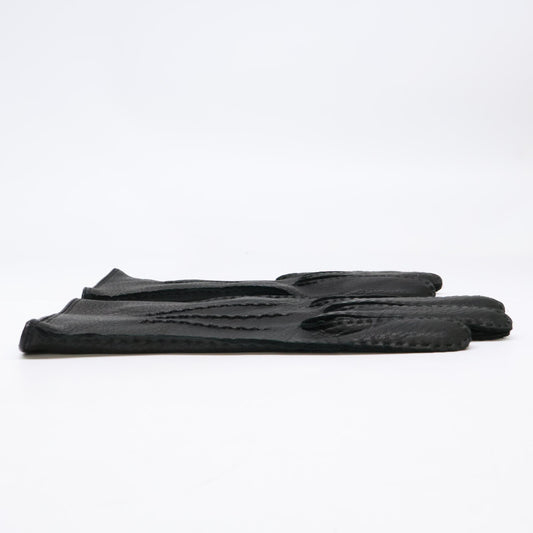 DENTS 15-1102 Black Deerskin Unlined Gloves Size 7