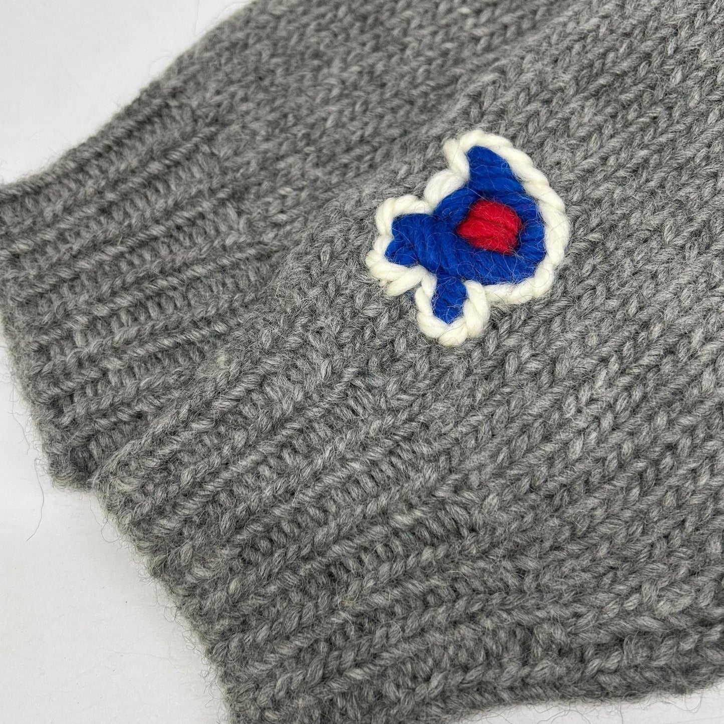 RICE NINE TEN Hand Knit Embroidered Gray Wool Size 2