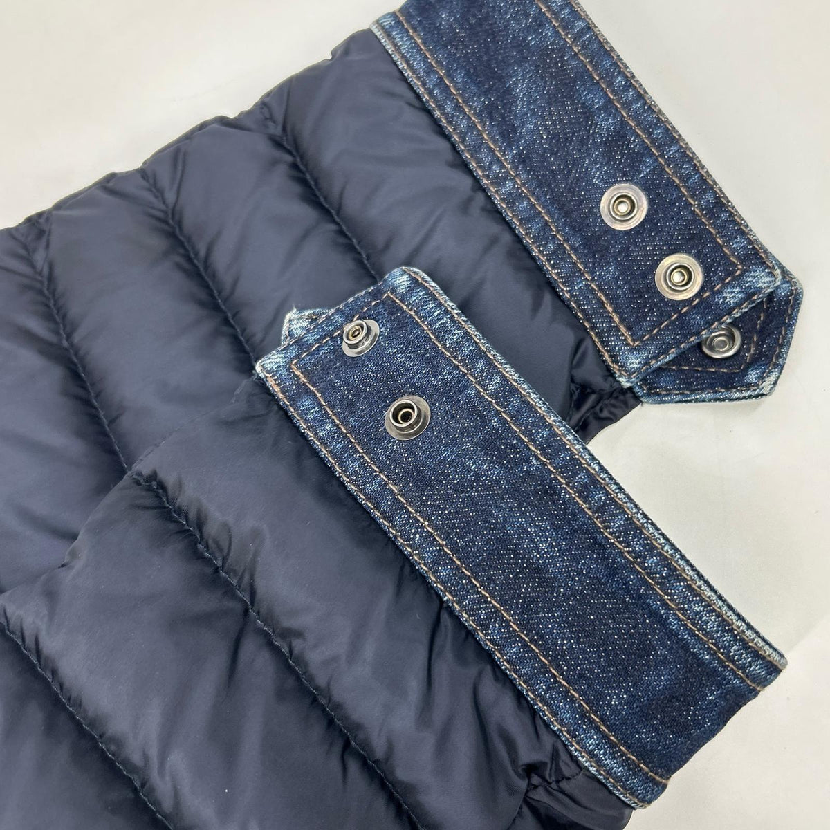 MOORER CRESPI-SHJ Denim Panel Down Jacket Navy Size 48