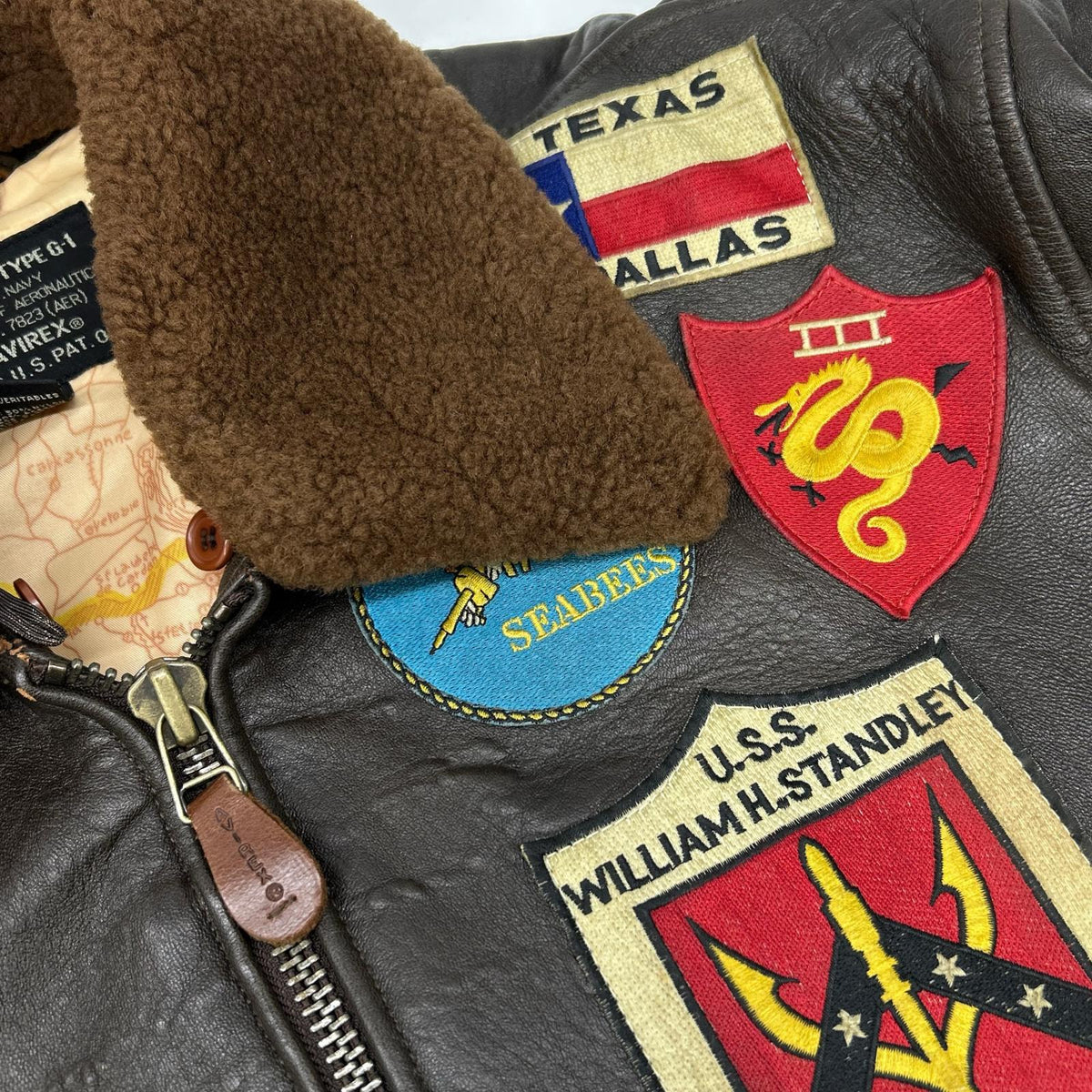 AVIREX TOP GUN G-1 Sheepskin Flight Jacket Brown Size S