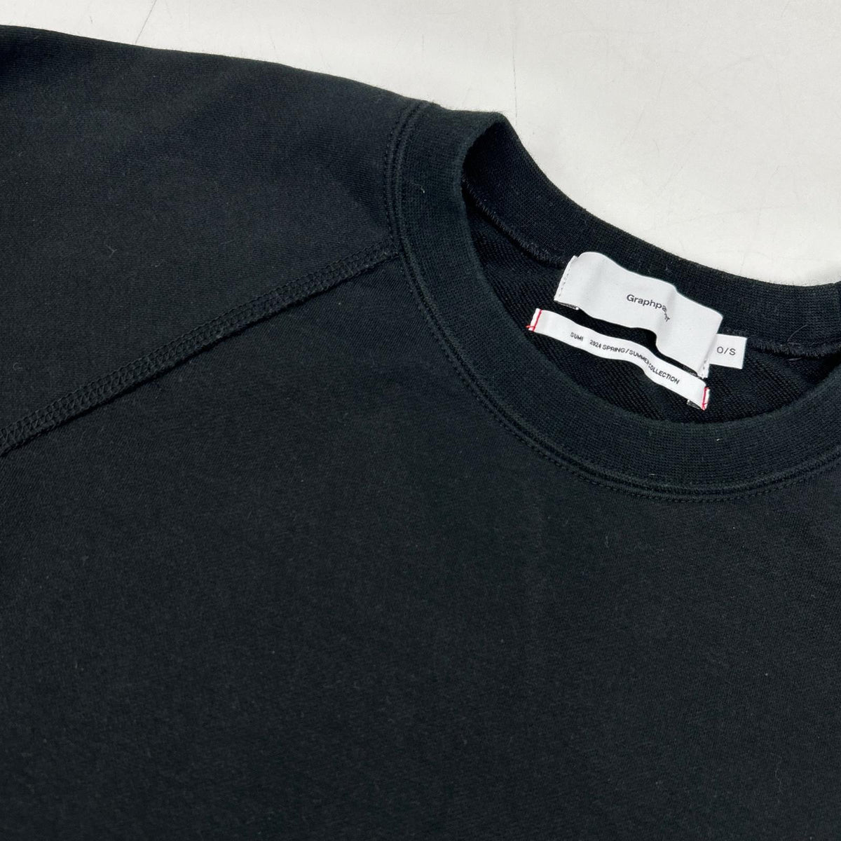Graphpaper Black Ultra Compact Terry Neck Sweatshirt Size S
